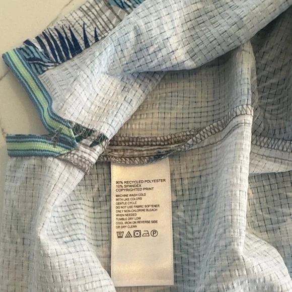 Tommy Bahama Blue & Green Palm-Print Camp Shirt 3XLT/3TGL - Picture 4 of 5